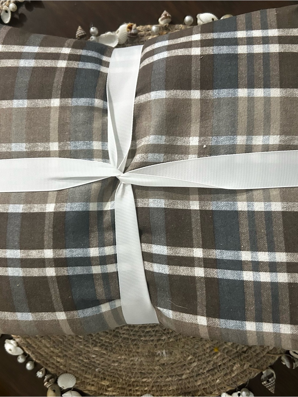 Eddie Bauer Flannel King Duvet Set - Brown & Beige Plaid - Picture 2 of 3